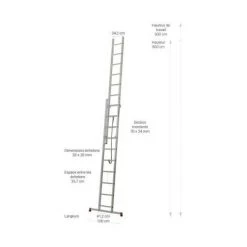 ESCALUX Échelle Transformable 2 Plans 2x10 échelons 7 ESCALUX Échelle Transformable 2 Plans 2x10 échelons -Pas Cher Échelle Magasin 278149 4