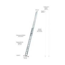ESCALUX Échelle Coulissante 2 Plans 8.3 M -Pas Cher Échelle Magasin 278153 3
