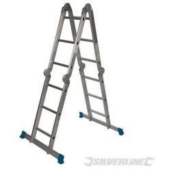 SILVERLINE Échelle Multifonction Avec Plateforme, 3,6 M / 12 échelons, 3.6 M - 12 échelons