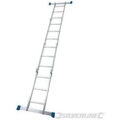 SILVERLINE Échelle Multifonction Avec Plateforme, 3,6 M / 12 échelons, 3.6 M - 12 échelons -Pas Cher Échelle Magasin 28089920 3
