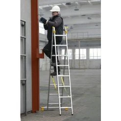 ECHELLE DIRECT - MATISERE Echelle Transformable 2 Plans - 2x8 Barreaux - 3.83m Dépliée / 2.42m Pliée - 8508