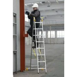 ECHELLE DIRECT - MATISERE Echelle Transformable 2 Plans - 2x8 Barreaux - 4.96m Dépliée / 2.98m Pilée - 8510