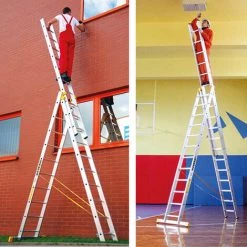 ECHELLE DIRECT - MATISERE Echelle Transformable 3 Plans - Longueur Pliée 2.42m. / Dépliée 5.25m Et 3.83m En Position Escabeau. - 8608 -Pas Cher Échelle Magasin 2978444 3