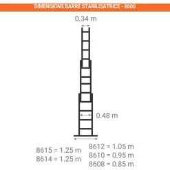 ECHELLE DIRECT - MATISERE Echelle Transformable 3 Plans - Longueur Pliée 2.42m. / Dépliée 5.25m Et 3.83m En Position Escabeau. - 8608 -Pas Cher Échelle Magasin 2978444 5
