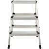 Ribelli Escabeau En Aluminium Pliant Échelle Domestique Pliable Marchepied 3 Niveaux Chargeable Jusqu'à 150 Kg Env. 44 X 61 X 60,5 Cm