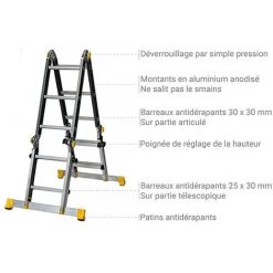 CENTAURE Echelle Télescopique 4 Plans - Opti+ - 510853 -Pas Cher Échelle Magasin 30279930 5