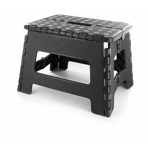 THE HOME DECO FACTORY Marche Pied Pliable Compact Noir - Noir 1 THE HOME DECO FACTORY Marche Pied Pliable Compact Noir - Noir