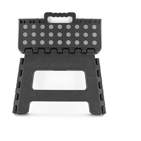 THE HOME DECO FACTORY Marche Pied Pliable Compact Noir - Noir 3 THE HOME DECO FACTORY Marche Pied Pliable Compact Noir - Noir – Image 3