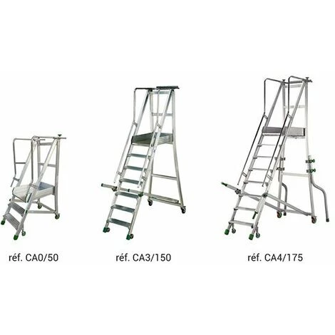 PLATEFORME DIRECT - MATISERE Escabeau Roulant De 2 Marches - Hauteur De Travail Max. 2.62m - CA0/50 2 PLATEFORME DIRECT - MATISERE Escabeau Roulant De 2 Marches - Hauteur De Travail Max. 2.62m - CA0/50 – Image 2
