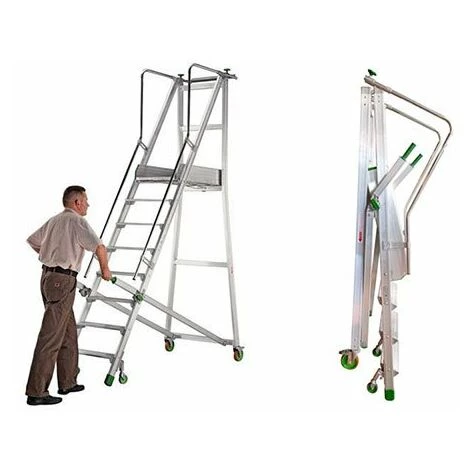 PLATEFORME DIRECT - MATISERE Escabeau Roulant De 2 Marches - Hauteur De Travail Max. 2.62m - CA0/50 4 PLATEFORME DIRECT - MATISERE Escabeau Roulant De 2 Marches - Hauteur De Travail Max. 2.62m - CA0/50 – Image 4