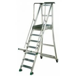 PLATEFORME DIRECT - MATISERE Escabeau Roulant De 4 Marches - Hauteur De Travail Max. 3.08m - CA1/100