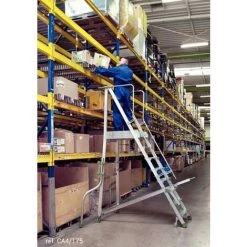 PLATEFORME DIRECT - MATISERE Escabeau Roulant De 4 Marches - Hauteur De Travail Max. 3.08m - CA1/100 -Pas Cher Échelle Magasin 3105338 5