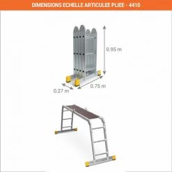MATISèRE Echelle Modulable De 3.44m - Avec Plateau - 4410/P -Pas Cher Échelle Magasin 3105363 4