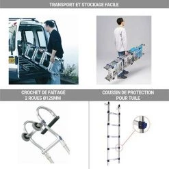 TUBESCA COMABI KLIPEO Echelle De Couvreur De 7.33m De Longueur: échelle Avec Crochets De Toit. - KLIPEO/330 7 TUBESCA COMABI KLIPEO Echelle De Couvreur De 7.33m De Longueur: échelle Avec Crochets De Toit. - KLIPEO/330 -Pas Cher Échelle Magasin 3105508 3