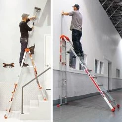 ECHELLE DIRECT - MATISERE Escabeau Télescopique 5 à 8 Marches - Hauteur De Travail Max. 3.74m - LIG-15125 -Pas Cher Échelle Magasin 3105533 4