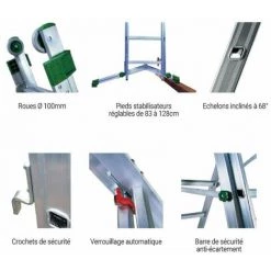 ECHELLE DIRECT - MATISERE Echelle Transformable 2 Plans - Longueur Pliée 2.04m. / Dépliée 3.00m Et 1.94m En Position Escabeau. - P210-2 8 ECHELLE DIRECT - MATISERE Echelle Transformable 2 Plans - Longueur Pliée 2.04m. / Dépliée 3.00m Et 1.94m En Position Escabeau. - P210-2 -Pas Cher Échelle Magasin 3105625 4