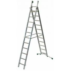 ECHELLE DIRECT - MATISERE Echelle Transformable 2 Plans - Longueur Pliée 2.64m. / Dépliée 4.20m Et 2.54m En Position Escabeau. - P260-2