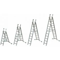 ECHELLE DIRECT - MATISERE Echelle Transformable 2 Plans - Longueur Pliée 2.64m. / Dépliée 4.20m Et 2.54m En Position Escabeau. - P260-2 -Pas Cher Échelle Magasin 3105627 3