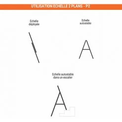 ECHELLE DIRECT - MATISERE Echelle Transformable 2 Plans - Longueur Pliée 2.64m. / Dépliée 4.20m Et 2.54m En Position Escabeau. - P260-2 -Pas Cher Échelle Magasin 3105627 5