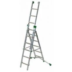 ECHELLE DIRECT - MATISERE Echelle Transformable 3 Plans - Longueur Pliée 2.64m. / Dépliée 5.65m Et 3.90m En Position Escabeau. - P260-3