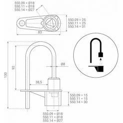 ECHELLE DIRECT - MATISERE Cadenas: Vis à Triangle 11mm / Ø18 / A=15 / B=25 - 550.11 -Pas Cher Échelle Magasin 3105674 3
