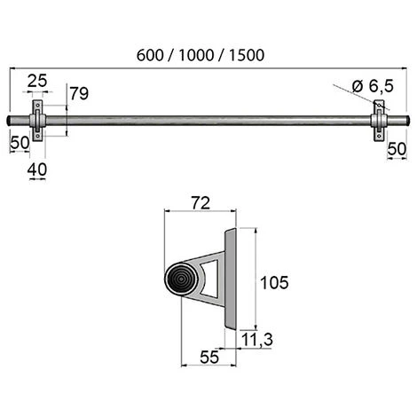 ECHELLE DIRECT - MATISERE Barre D'accrochage 60cm De Long - Ø 25mm - FAC060 2 ECHELLE DIRECT - MATISERE Barre D'accrochage 60cm De Long - Ø 25mm - FAC060 – Image 2