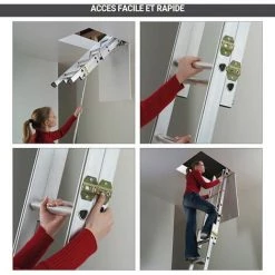 HAILO Escalier Escamotable 3 Plans - Haut. Du Sol Au Sol Supérieur 3.00m - 9344-001 -Pas Cher Échelle Magasin 3105690 5