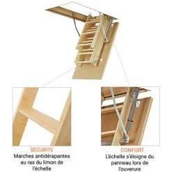 ECHELLE DIRECT - MATISERE Escalier Escamotable Bois - Ouverture Du Plafond De 60 X 120cm - LWS60120-2 -Pas Cher Échelle Magasin 3105696 4