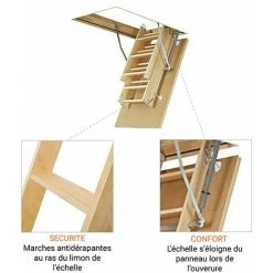 ECHELLE DIRECT - MATISERE Escalier Escamotable Bois - Ouverture Du Plafond De 70 X 120cm - LWS70120-2 -Pas Cher Échelle Magasin 3105701 4