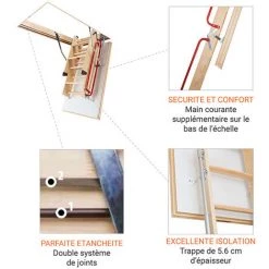 ECHELLE DIRECT - MATISERE Escalier Escamotable Bois - Ouverture Du Plafond De 70 X 120cm - LWL70120-2 -Pas Cher Échelle Magasin 3105761 5