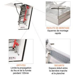 ECHELLE DIRECT - MATISERE Escalier Escamotable - Ouverture Du Plafond De 86 X 130cm - LMF86130-280 9 ECHELLE DIRECT - MATISERE Escalier Escamotable - Ouverture Du Plafond De 86 X 130cm - LMF86130-280 -Pas Cher Échelle Magasin 3105830 5