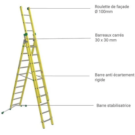 ECHELLE DIRECT - MATISERE Echelle Isolante De 1.94m Fermée Et 4.20m Ouverte. - V210-3 3 ECHELLE DIRECT - MATISERE Echelle Isolante De 1.94m Fermée Et 4.20m Ouverte. - V210-3 – Image 3