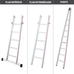 ECHELLE DIRECT - MATISERE Plan Intermédiaire De L'échelle Laveur De Vitres D'une Longueur De 1.70m - 5018/5 -Pas Cher Échelle Magasin 3105971 5