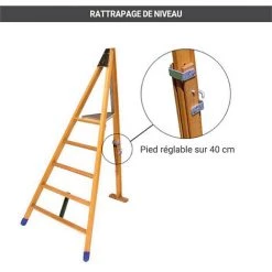 ECHELLE DIRECT - MATISERE Echelle Fruitière 5 Barreaux - Hauteur De L'échelle 2.00m - H2000T -Pas Cher Échelle Magasin 3105997 4