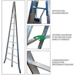 ECHELLE DIRECT - MATISERE Echelle Fruitière 8 Barreaux - Hauteur De L'échelle Ouverte 3.00m - AG300 -Pas Cher Échelle Magasin 3106006 5