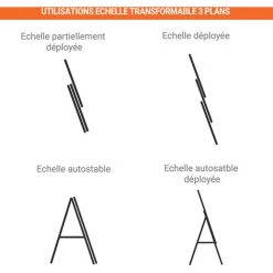 ECHELLE DIRECT - MATISERE Echelle Transformable 3 Plans - Longueur Pliée 3.42m. / Dépliée 7.96m Et 5.41m En Position Escabeau. - 7612 9 ECHELLE DIRECT - MATISERE Echelle Transformable 3 Plans - Longueur Pliée 3.42m. / Dépliée 7.96m Et 5.41m En Position Escabeau. - 7612 -Pas Cher Échelle Magasin 3106024 5