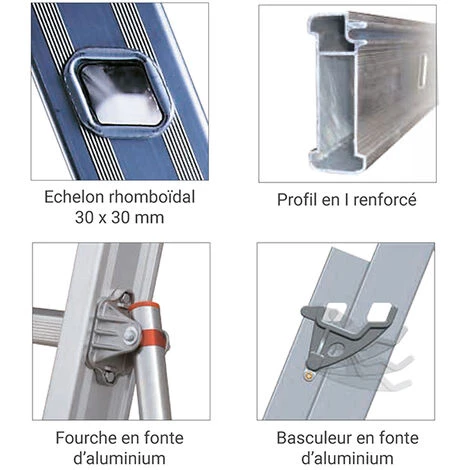 ECHELLE DIRECT - MATISERE Echelle Coulissante 2 Plans Aluminium à Corde - Longueur D'échelle Pliée De 4.13m Et 7.11m Dépliée. - R41-2 5 ECHELLE DIRECT - MATISERE Echelle Coulissante 2 Plans Aluminium à Corde - Longueur D'échelle Pliée De 4.13m Et 7.11m Dépliée. - R41-2 – Image 5