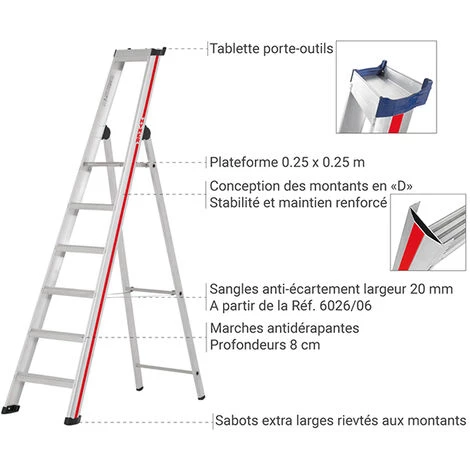 ESCABEAU DIRECT - MATISERE Escabeau 3 Marches - Hauteur Atteignable 2.68m - 6026/03 4 ESCABEAU DIRECT - MATISERE Escabeau 3 Marches - Hauteur Atteignable 2.68m - 6026/03 – Image 4