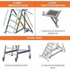 PLATEFORME DIRECT - MATISERE Plateforme - 6 Marches - Hauteur Travail Max. 3.50m - ER6 -Pas Cher Échelle Magasin 3140829 5