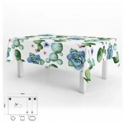 ORYX Tovaglia Rettangolare In Gomma Cactus Impermeabile Pvc Antimacchia 140x250 Cm.