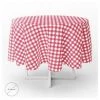 ORYX Tovaglia Rotonda Gomma Rossa Quadri Impermeabile Pvc Antimacchia Ø140 Cm.