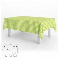 ORYX Tovaglia Gomma Rettangolare Quadri Impermeabile File Antimacchia Pvc 140x250 Cm.