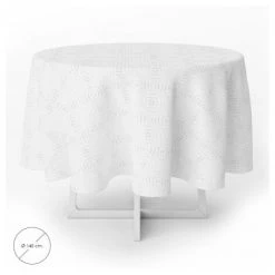 ORYX Tovaglia In Gomma Muleton Redondo Bianco Impermeabile Antimacchia Pvc Ø 140 Cm.