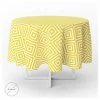 ORYX Tovaglia Gomma Rotonda Diamanti Gialli Impermeabile Pvc Antimacchia Ø140 Cm.
