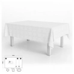 ORYX Tovaglia In Gomma Muleton Rettangolare Bianco Impermeabile Pvc Antimacchia 140x250 Cm.