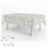 ORYX Tovaglia Rettangolare Gomma Fiori Bianchi Impermeabile Pvc Antimacchia 140x250 Cm.