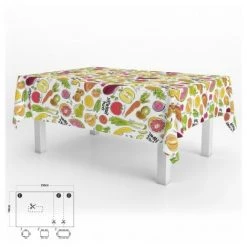 ORYX Tovaglia Rettangolare Gomma Frutta Fantasia Impermeabile Pvc Antimacchia 140x250 Cm.