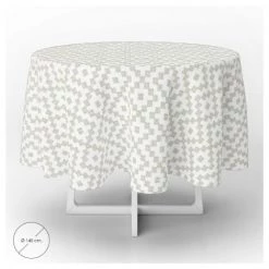 ORYX Tovaglia Gomma Zigzag Impermeabile Pvc Antimacchia Ø 140 Cm.