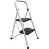 M S V MSV Escabeau Marchepied 2 Niveaux Pliant En Acier Max 150kg (49x43,5x83,5cm) - Noir