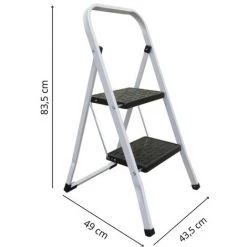 M S V MSV Escabeau Marchepied 2 Niveaux Pliant En Acier Max 150kg (49x43,5x83,5cm) - Noir -Pas Cher Échelle Magasin 31775601 5